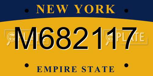 M682117 New York License Plate