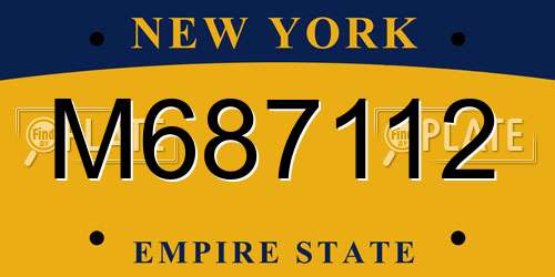 M687112 New York License Plate