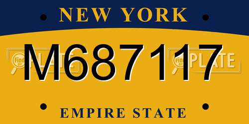 M687117 New York License Plate