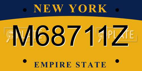 M68711Z New York License Plate