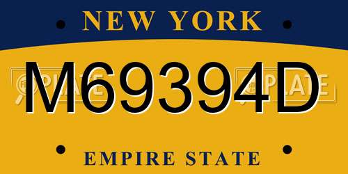 M69394D New York License Plate