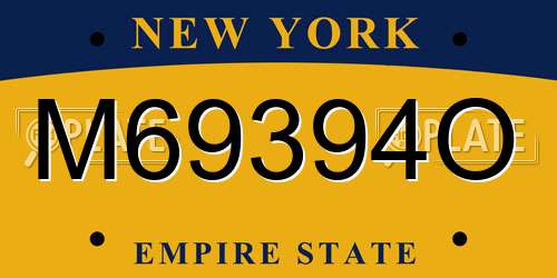 M69394O New York License Plate