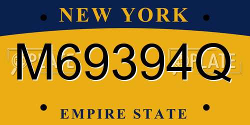 M69394Q New York License Plate