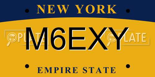 M6EXY New York License Plate