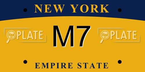 M7 New York License Plate