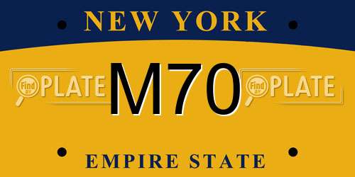M70 New York License Plate