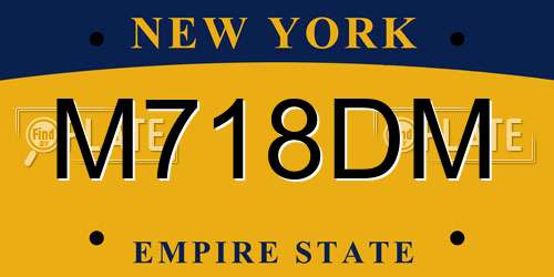 M718DM New York License Plate