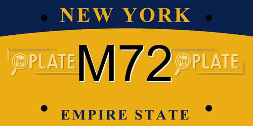 M72 New York License Plate