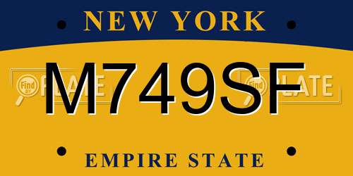 M749SF New York License Plate