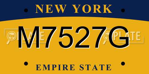 M7527G New York License Plate