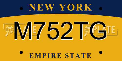 M752TG New York License Plate