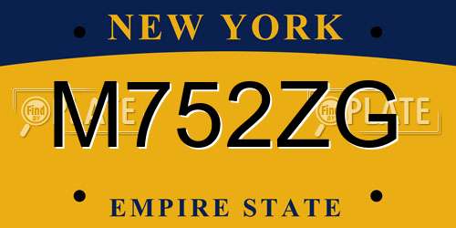 M752ZG New York License Plate