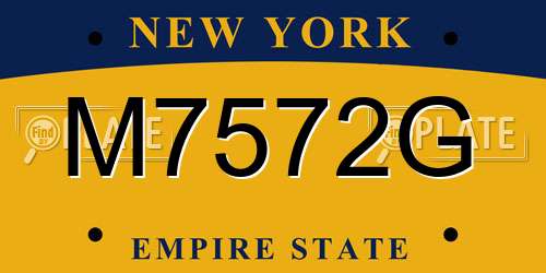 M7572G New York License Plate