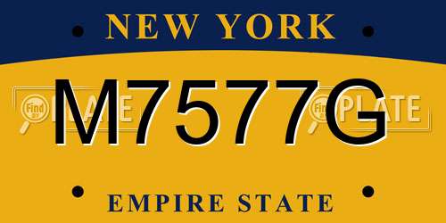 M7577G New York License Plate