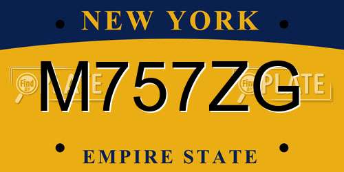 M757ZG New York License Plate