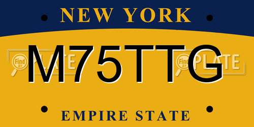 M75TTG New York License Plate