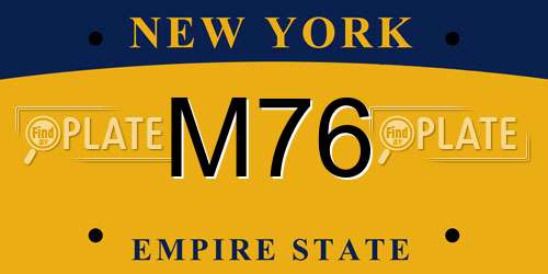 M76 New York License Plate