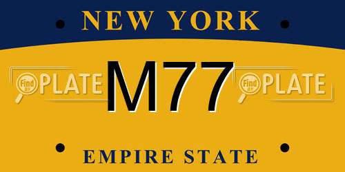 M77 New York License Plate