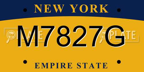 M7827G New York License Plate