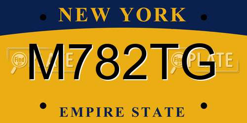 M782TG New York License Plate