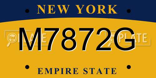 M7872G New York License Plate
