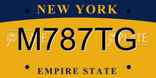 M787TG New York License Plate