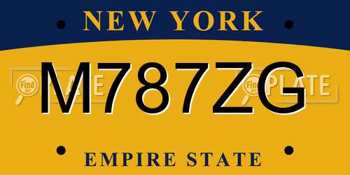 M787ZG New York License Plate