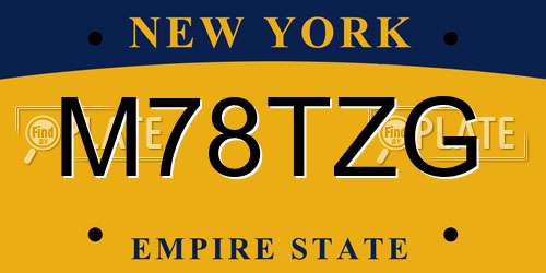 M78TZG New York License Plate