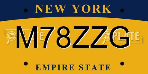 M78ZZG New York License Plate