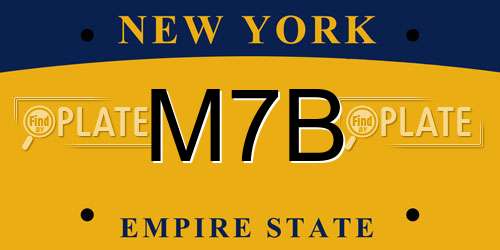 M7B New York License Plate