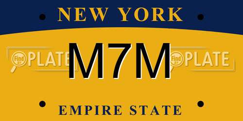 M7M New York License Plate
