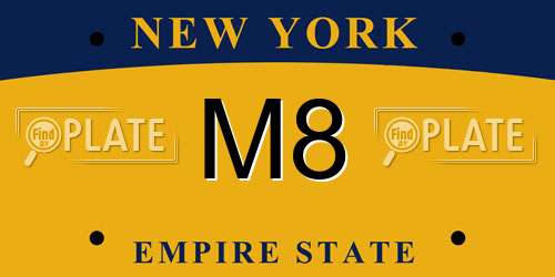 M8 New York License Plate