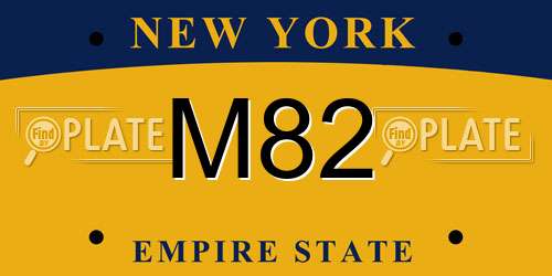 M82 New York License Plate