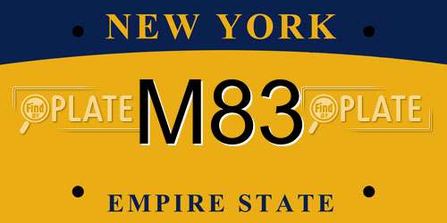 M83 New York License Plate
