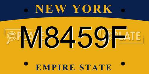 M8459F New York License Plate