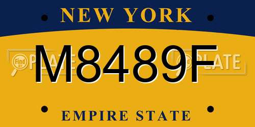 M8489F New York License Plate