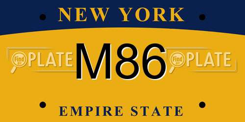 M86 New York License Plate