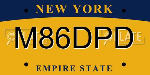 M86DPD New York License Plate