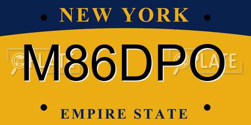 M86DPO New York License Plate