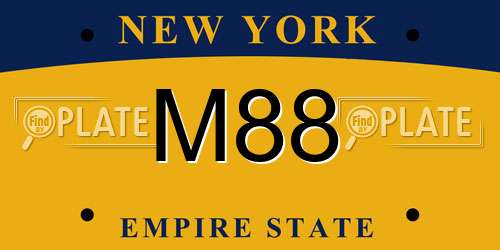 M88 New York License Plate
