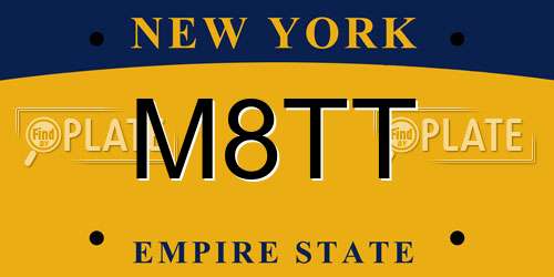 M8TT New York License Plate