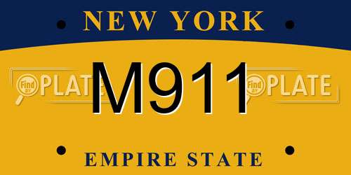 M911 New York License Plate