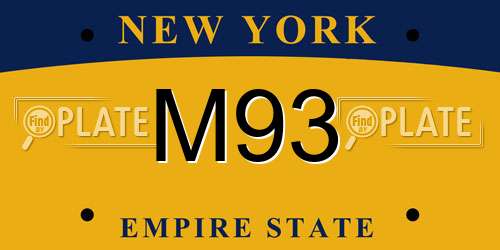 M93 New York License Plate