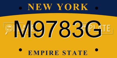 M9783G New York License Plate