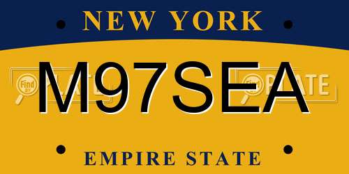 M97SEA New York License Plate