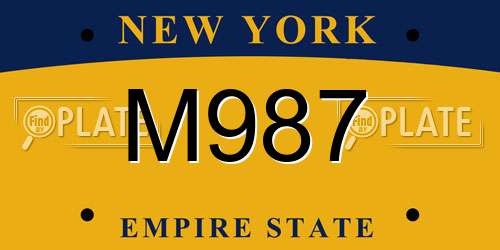 M987 New York License Plate