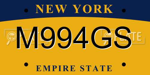 M994GS New York License Plate