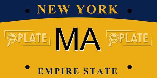 MA New York License Plate