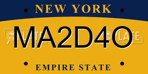 MA2D4O New York License Plate