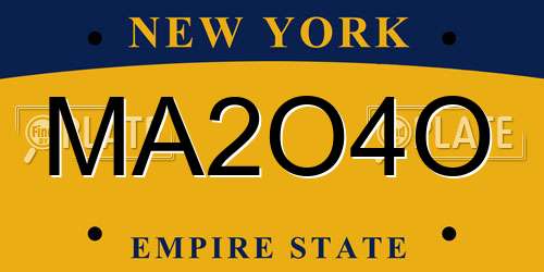 MA2O4O New York License Plate